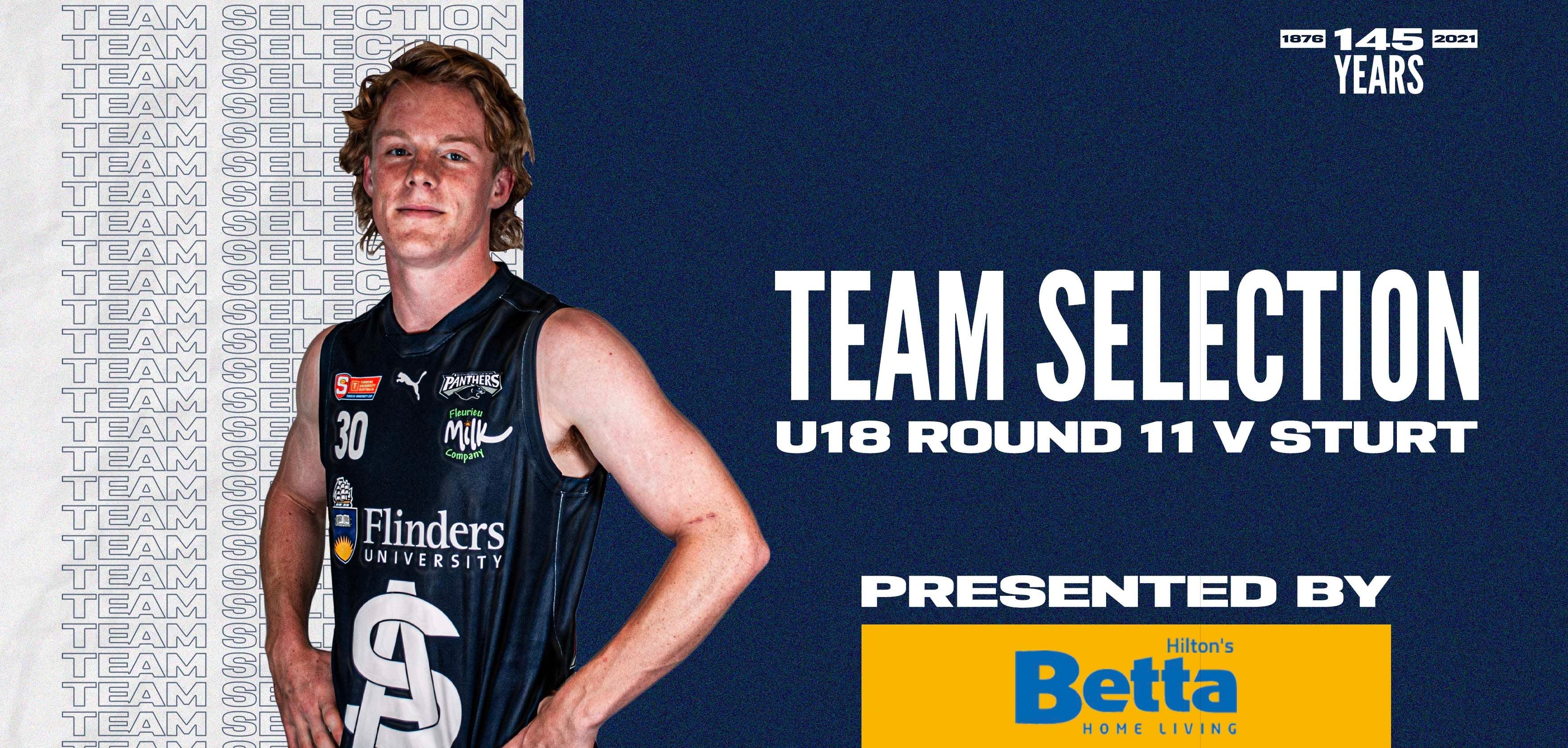 BETTA Team Selection: Under-18 Round 11 vs Sturt BETTA Team Selection: Under-18 Round 11 vs Sturt
